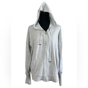 Cyrus Light Gray Zip Hoodie Soft Knit Lounge Athleisure Casual Oversized XL